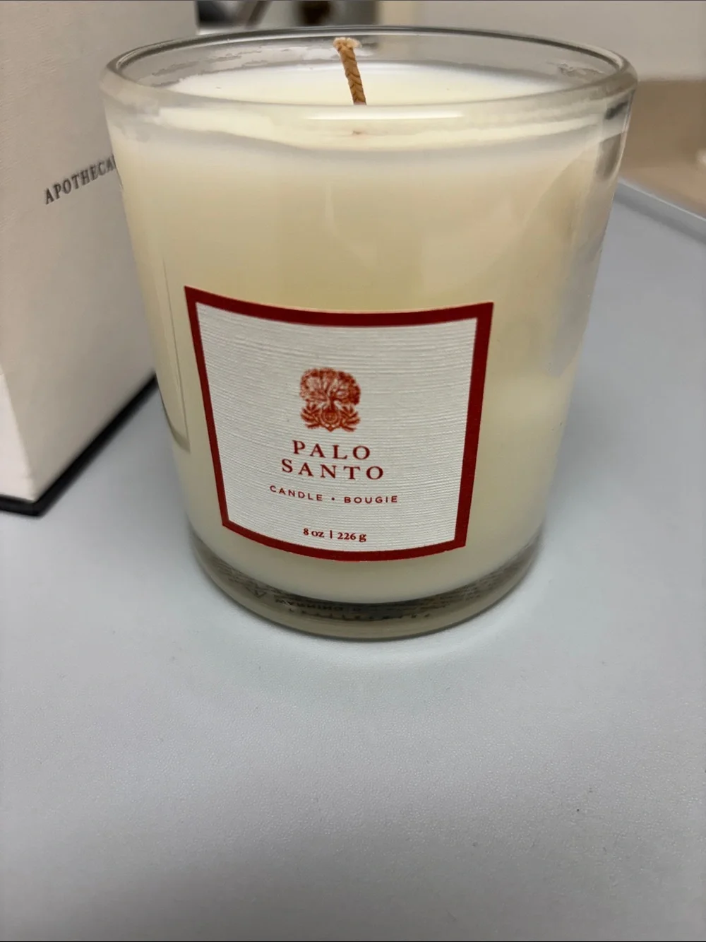 NIB Pottery Barn Palo Santo Candle – Cream in Glass Jar